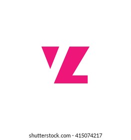 VZ Logo. Vector Graphic Branding Letter Element. White Background