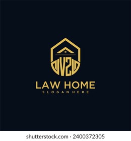 VZ monogram initial logo for lawhome with shape home design