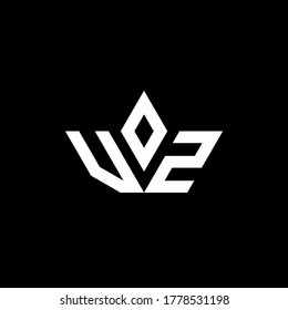 VZ monogram logo with crown shape luxury style design template