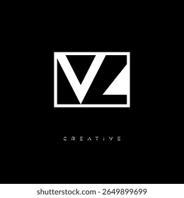 VZ Negative Space Monogram – Minimalist Black and White Letter mark Logo for Creative Branding, Fashion Identity  Modern Design Concepts
