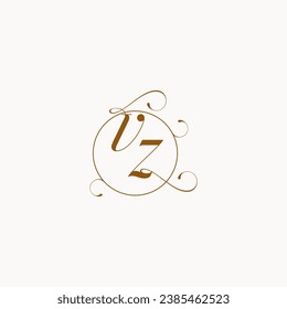 VZ símbolo de logo de boda único de tu matrimonio y puedes usarlo en tu puesto de boda