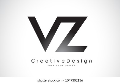 VZ V Z Letter Logo Design in Black Colors. Creative Modern Letters Vector Icon Logo Illustration.