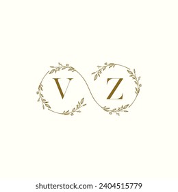 VZ wedding infinity in elegant monogram with high quality professional design that will print well