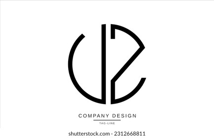 VZ, ZV, Abstract Letters Logo Monogram