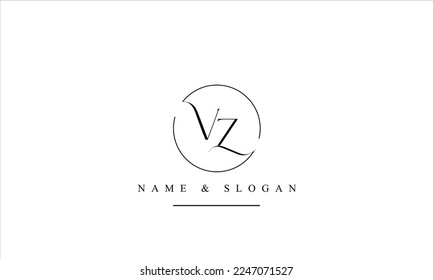 VZ, ZV, V, Z abstract letters logo monogram