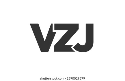 VZJ logo design template with strong and modern bold text. Initial based vector logotype featuring simple and minimal typography. Trendy company identity ideal for businesses brand presence.