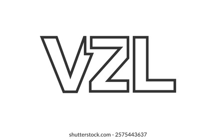 VZL logo design template with strong and modern bold text. Initial based vector logotype featuring simple and minimal typography. Trendy company identity ideal for businesses brand presence.