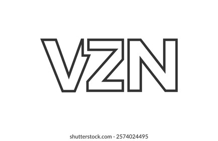 VZN logo design template with strong and modern bold text. Initial based vector logotype featuring simple and minimal typography. Trendy company identity ideal for businesses brand presence.