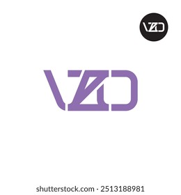 Diseño de monograma de letra de logotipo VZO