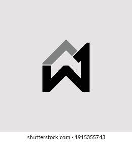 W 1 VECTOR MODERN LOGO , UNIQUE DESIGN, VECTOR ILLUSTRATION, ROOF WAREHOUSE LOGO
