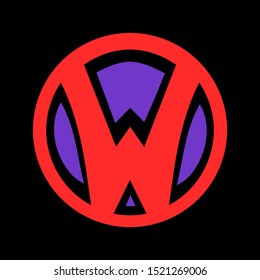 W 3D design and symbol