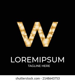 Vector de diseño de logotipo de oro abstracto de W