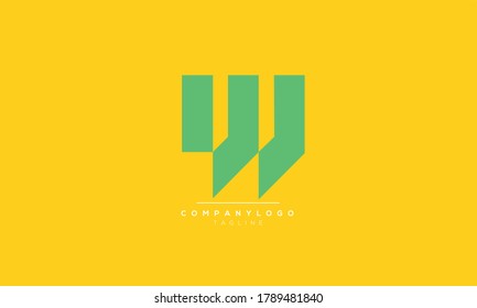 W abstract initials monogram letter text alphabet logo design