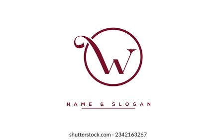 W Letra abstracta monograma con logotipo