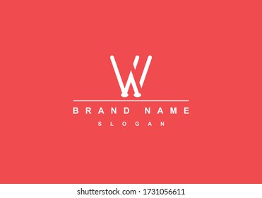 W Letra abstracta marca monograma plantilla de logotipo de vectores gráficos