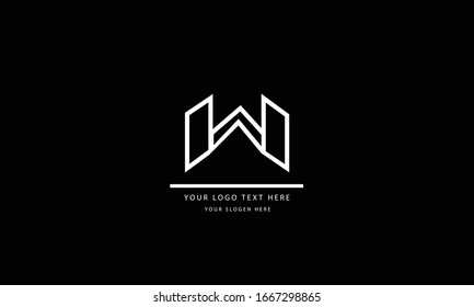 W abstract vector logo monogram template