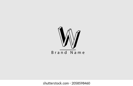W abstract vector logo monogram template