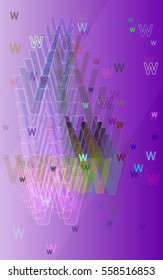 W Alphabet art pattern