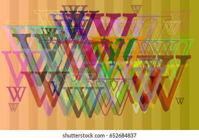 W Alphabet Art Template Stock Vector (Royalty Free) 652684837 ...