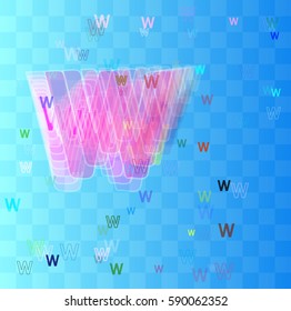 W Alphabet art vector