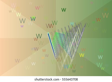 W Alphabet background icon