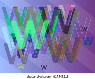 W Alphabet design template