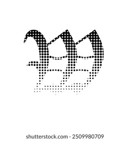 w alphabet halbton gepunkteter effekt logo symbol vektorgrafik eps