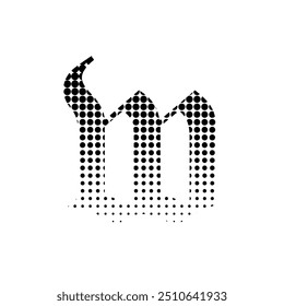 w alphabet halftone dotted effect logo icon vector illustration eps