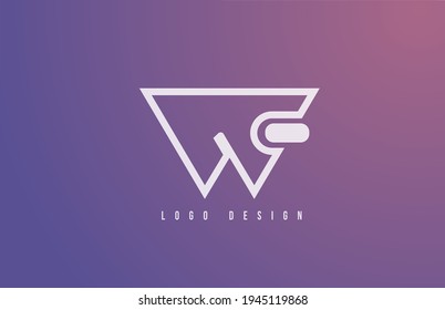 W alphabet letter logo for business and company with geometric style and pastel color. Corporate brading and icon lettering with simple blue design