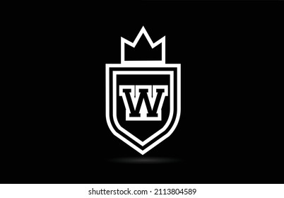 W alphabet letter logo icon design with wings. Creative template for business and company in black and white