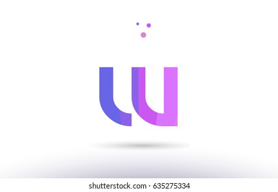 W Alphabet Letter Purple Pink Magenta Stock Vector (Royalty Free) 635275334