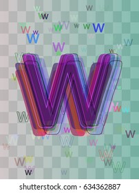 W Alphabet pattern icon
