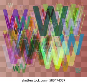 W Alphabet template art