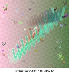 W Alphabet template vector