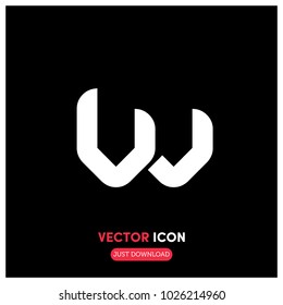 "W" Alphabet Typographic Vector Icon Illustration