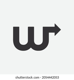 Logo de la flecha W, monograma, letras iniciales, vector, plantilla, dorado, único, signo y símbolo, elegante, diseño de lujo, ilustración, abstracto