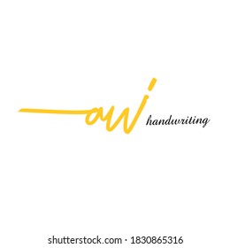 un vector de plantilla de escritura a mano con logotipo inicial de w aw