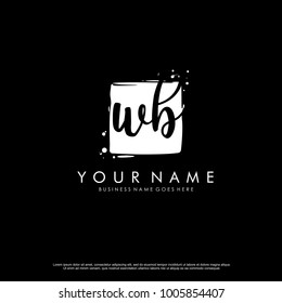 W B initial square logo template vector