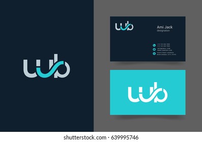 W B joint letter logo with business card template