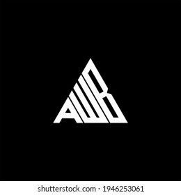 A W B letter logo creative design on black color background. AWB icon