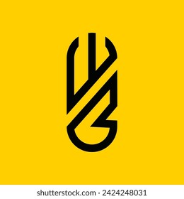 w and b logo design letter