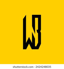 w and b logo design letter