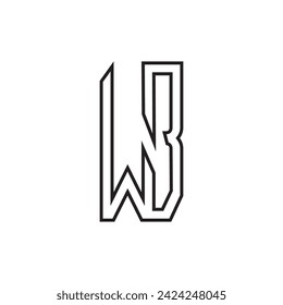 letra de diseño del logotipo w y b