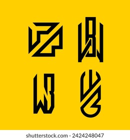 w and b logo design letter
