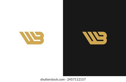 w b wb bw inicial en el logotipo moderno simple mínimo