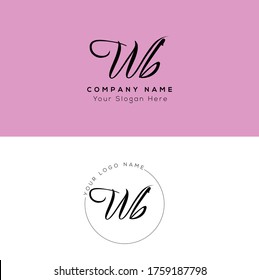 W B WB Initial letter handwriting and signature logo.	