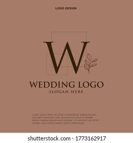 W Beauty vector initial logo, handwriting logo of initial signature, wedding, fashion, jewerly, boutique, floral and botanical with creative template for any company or business.