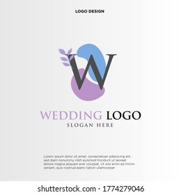 W Beauty vector initial logo, handwriting logo of initial signature, wedding, fashion, jewerly, boutique, floral and botanical with creative template for any company or business.