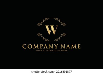 W Beauty vector initial logo, handwriting logo of initial signature, wedding, fashion, jewerly, boutique, floral and botanical with creative template for any company or business.