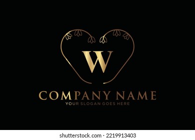 W Beauty vector logotipo inicial, logotipo de escritura a mano de firma inicial, boda, moda, joyas, boutique, floral y botánica con plantilla creativa para cualquier empresa o negocio.